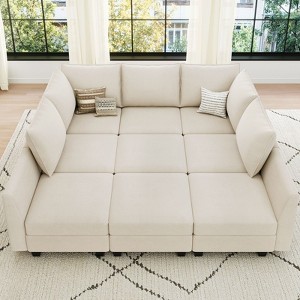 Belffin 9-Piece Modular Sleeper Sectional – Tool-Free Assembly, 2700lb Capacity & Pet-Resistant Velvet - 1 of 4