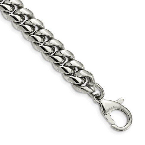 Black Bow Jewelry Men's 12mm Stainless Steel Polished Curb Chain Bracelet, 8.5 Inch - image 1 of 4