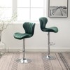Velvet Upholstered Adjustable Swivel Barstools Set of 2 with Footrest and Chrome Finish for Kitchen or Home Bar - 4 of 4