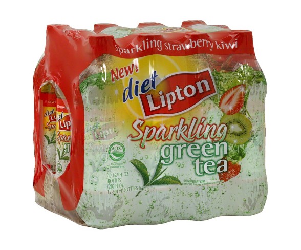 Lipton® Sparkling Strawberry Kiwi Iced Green Tea 12 Pack 16.9 fl. oz.  Plastic Bottles, Tea