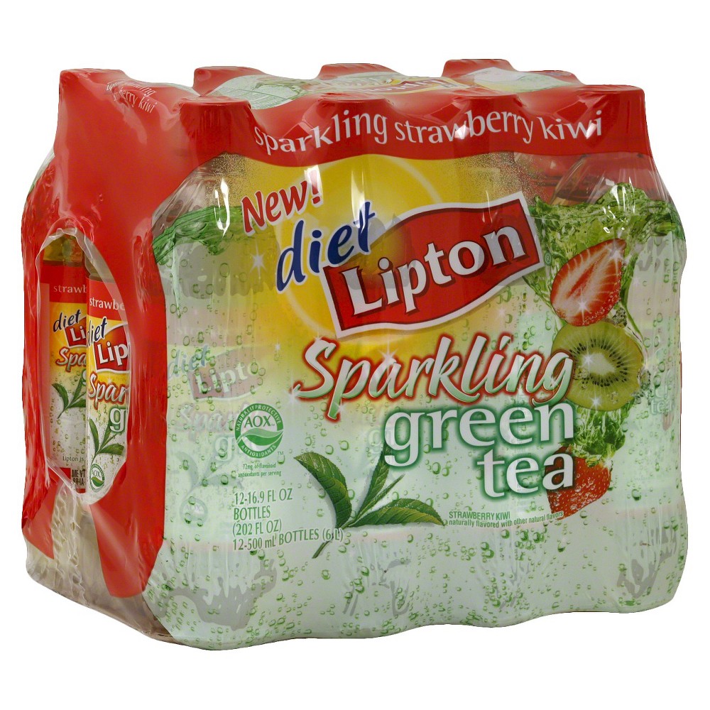 UPC 012000031588 product image for Lipton Diet Sparkling Strawberry Kiwi Green Tea - 12pk/16.9 fl oz Bottles | upcitemdb.com