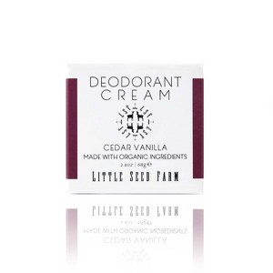 Little Seed Farm All-Natural Deodorant Cream – (2.4 oz) | Aluminum-Free Activated Charcoal Deodorant for Women & Men – Cedar Vanilla Scent - 1 of 2