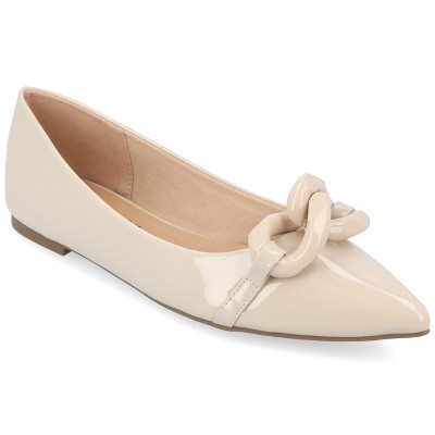 JOIE Womens Beige Woven Padded Bow Accent Beaded Round Toe Slip On Ballet Flats main image 1