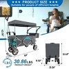 YONWAY Kids Wagon Cart with Removable Canopy, Heavy-Duty Foldable Beach Wagon for Kids, Pets, and All Terrains, 360°Swivel Wheels,Supports 150 LBS. - 3 of 4