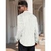 Mens Embosse Dress Shirts Casual Long Sleeve Button Down Regular Fit Shirts - 4 of 4