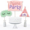 Big Dot of Happiness Pajama Slumber Party - Girls Sleepover Birthday Party Centerpiece Sticks - Table Toppers - Set of 15 - 4 of 4