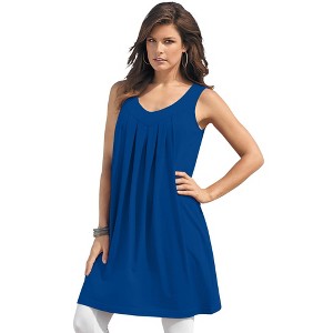 Roaman's Women's Plus Size Pleated Ultimate Tunic Tank - 1 of 4