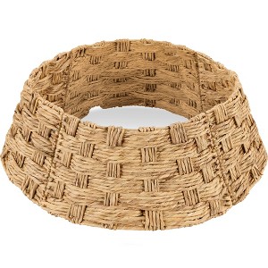 Best Choice Products 42in Basket Woven Hyacinth Christmas Tree Collar, Tree Skirt Accessory w/ Cord Cut-Out - 1 of 4