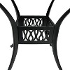 Sunnydaze Square Cast Aluminum Outdoor Patio Dining Table with Umbrella Hole, Black - 4 of 4
