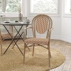 Merrick Lane Celia Stacking Thonet Bistro Style Chair, PE Rattan Seat, and Metal Frame for Indoor/Outdoor Use - 2 of 4