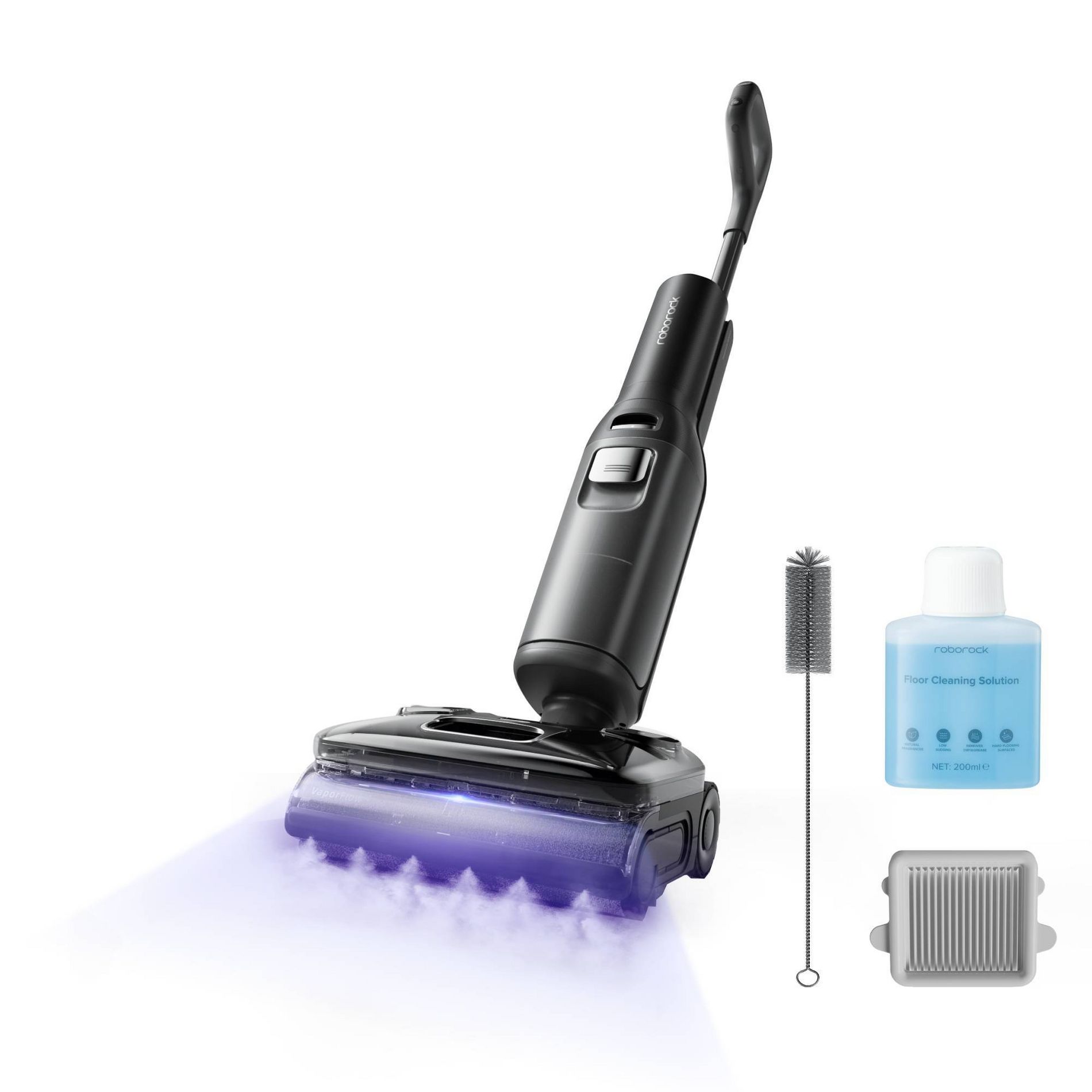 Roborock F25 Ultra Steam Wet Dry Vacuum Mop Cordless 302 Degree F Steam Mop & 187 Degree F Hot Water Black