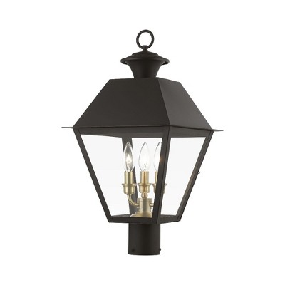 Livex Lighting Wentworth 3 - Light Post Light in  Bronze/Antique Brass
