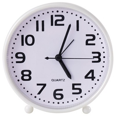 The Lakeside Collection White Desk Top Clock with Oversized Numbers