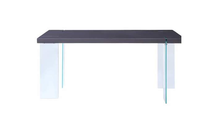 66&#34; Noland Dining Table Gray High Gloss/Clear Glass - Acme Furniture, 2 of 7, play video