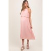 PinkBlush Pink Pleated Woven Maternity Midi Dress - 2 of 4