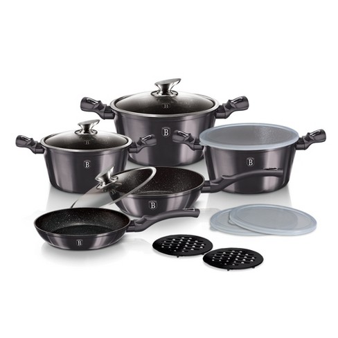 BergHOFF Stone Non-stick 7Pc Cookware Set, Ferno-Green, PFOA-Free Coating,  Induction Cooktop Ready