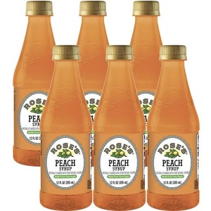 Rose’s Peach Syrup 6 Pack 12 OZ Bottle, | Perfect for Cocktails, Beverages, and Mixers - 1 of 4