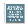 Slickblue Funny Aging Quote Wall Sign – “Turn Down Stereo to See” – Rustic 7x7 Wood Decor, Color Options - 3 of 3