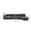 Christopher Knight Home Ilka 140" Modern Fully Compressed Sponge 5 Seater Curved Sectional Sofa - 3 of 4
