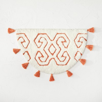 Photo 1 of 20" x 32" Tufted Half Moon Geo Tassel Cotton Bath Rug - Opalhouse designed with Jungalow