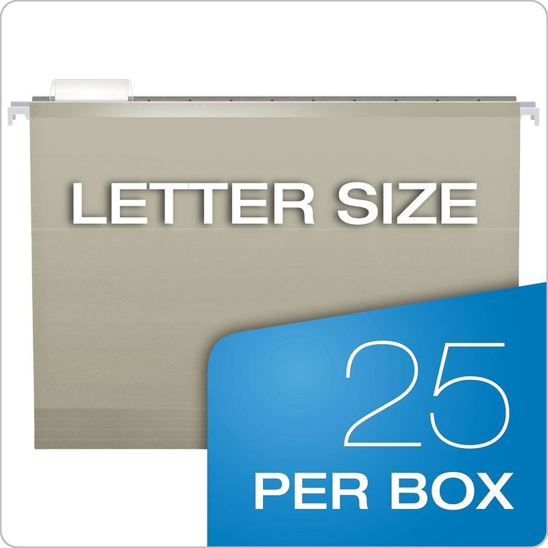 Pendaflex Reinforced Hanging Folders 1/5 Tab Letter Gray 25/Box 415215GRA, 4 of 9
