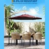 10FT  Cantilever Umbrella, Base Included - for 2-6 People, 360-Degree Rotation & Infinite Tilt, Fade-Resistant Canopy for Deck Pool Garden Backyard - 3 of 4