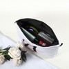 Unique Bargains Large Capacity Zipper Personalized Small Makeup Bag White - 2 of 4