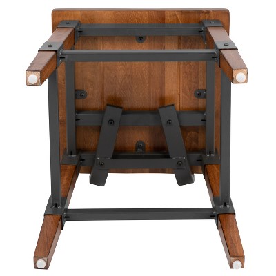 Rustic Antique Walnut Solid Beechwood Side Chair - Set of 2