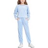 Arshiner Girls 2 Piece Outfit Sweatsuits Set Kids Velour Sweatshirts & Sweatpants Tracksuits Set for Girls - 2 of 4