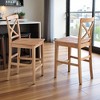 FurniFact,Elegant Wooden Bar Stools – Counter Height Chairs with Back, Set of 2 - 3 of 4