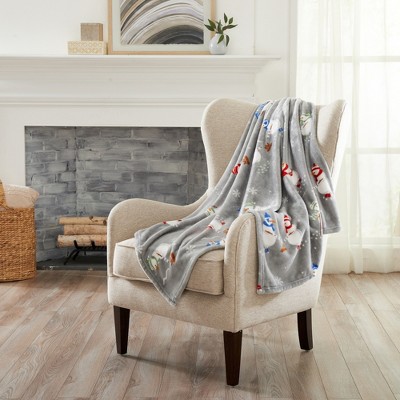 Great Bay Home Velvet Plush Fleece Holiday Printed Warm and Cozy Throw Blanket