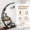 5-Tier Tall Metal Plant Shelves with Hooks, Half Moon Design – Large Modern Flower Rack for Indoor and Outdoor,2 Pack - 4 of 4