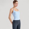 Anna-Kaci Active Women's Fitted Square Neck Tank Top with Built-In Bra and Racerback Design for Active and Casual Comfort - 3 of 4