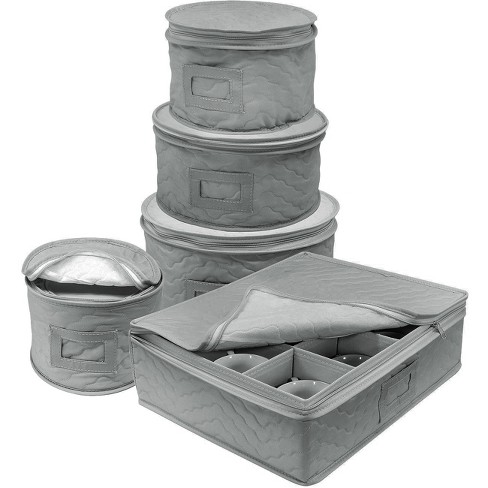 Sorbus Dinnerware Storage 5-Piece Set for Protecting, Service for 12