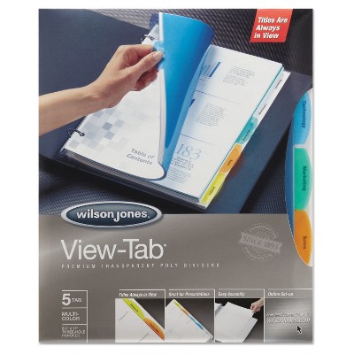 Wilson Jones View-Tab Index Dividers with 5 Tab, Letter - Assorted (5 Sets Per Box)