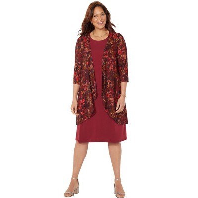 Catherines Women's Plus Size Chevron Shadow Jacket Dress