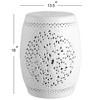 JONATHAN Y Tree of Life 18" Ceramic Garden Stool, White - 3 of 4