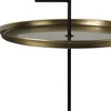 HomeRoots 22" Brass and Black Metal Round End Table - 4 of 4