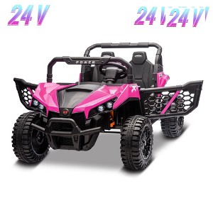 Jojoka 24V 2 Seater Ride-On Car for Big Kids, Electric Truck with Remote Control, Bluetooth, Lights, Power Wheels Toy Vehicle for Boys Girls - 1 of 4