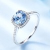 Halo Engagement Ring for Women Blue Topaz Sterling Silver Ginger Lyne Collection - image 4 of 4