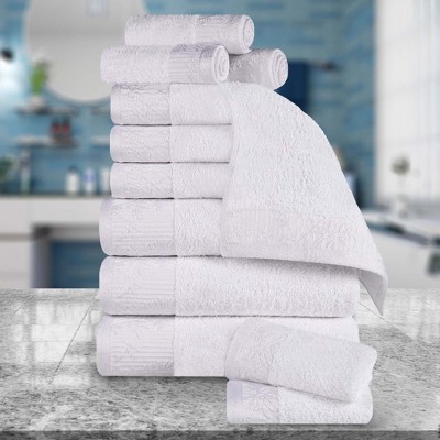 Charming Floral Accent Cotton Towel Set by Blue Nile Mills