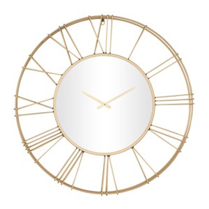 30"x30" Metal Open Frame Wall Clock with Center Mirror - Olivia & May - 1 of 4