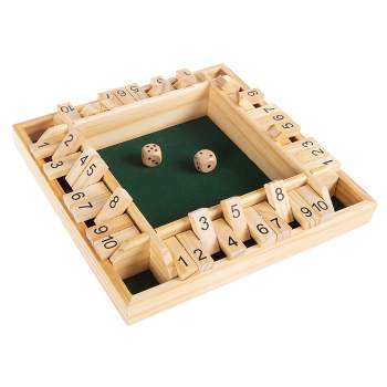 Toy Time Kids' 4-Player Wooden Shut the Box Game Set