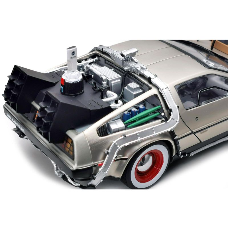DMC DeLorean Time Machine Stainless Steel "Back to the Future: Part III" (1990) Movie 1/18 Diecast Model Car by Sun Star, 3 of 4
