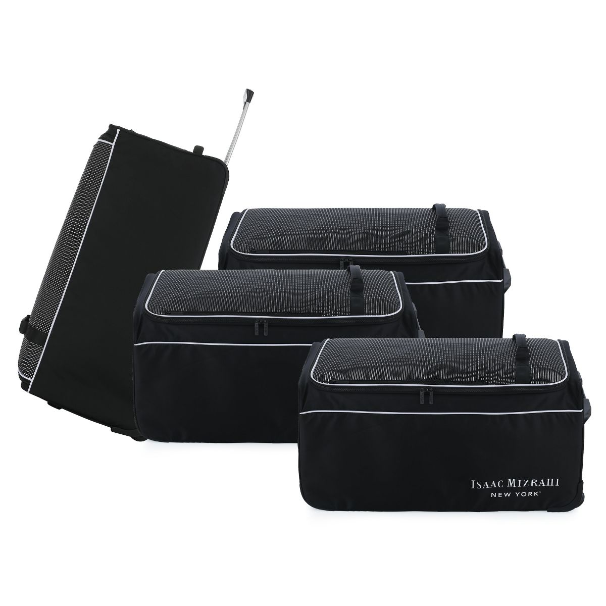 Isaac Mizrahi SOL Softside Rolling Duffel 4-Piece Luggage Set (20", 28", 30" & 32") with Telescoping Handle