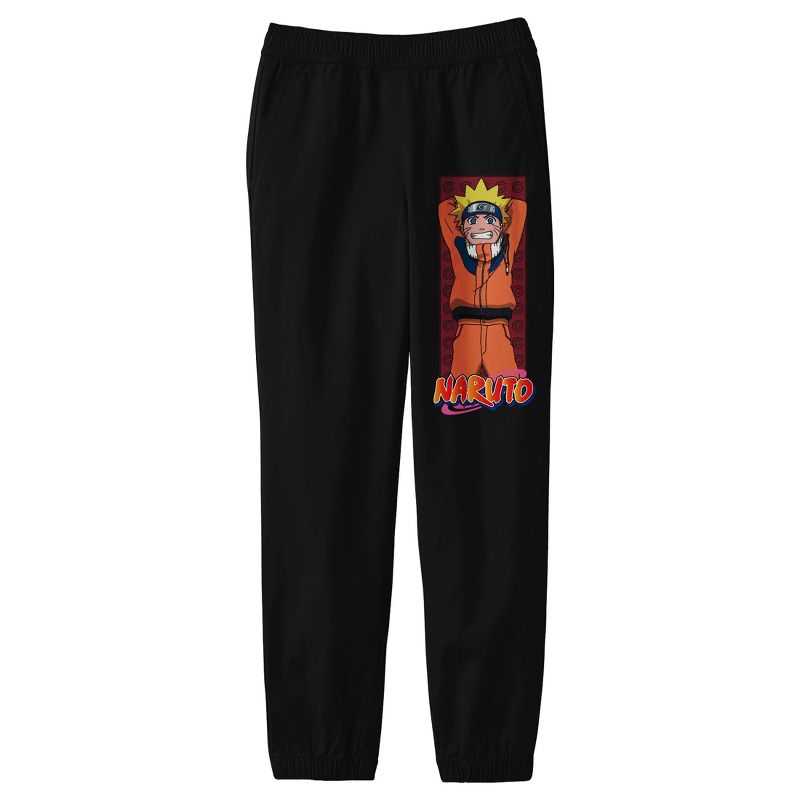 Naruto Character Pose and Title Logo Youth Black Graphic Sweats, 1 of 4