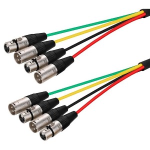 Monoprice 4-Channel XLR Male to XLR Female Snake 26AWG Cable C/d - 20 Feet With 4 Balanced Mono / Unbalanced Stereo Lines - 1 of 4