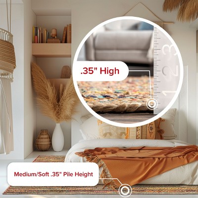 Handmade Multicolor 8x10 Cotton Jute Braided Area Rug