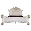 Vendome 96" King Bed Two Tone Ivory Fabric and Antique Pearl: Rococo Inspired, No Box Spring - Acme Furniture - 4 of 4