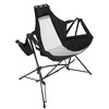 Sevobal Outdoor Portable Chairs 2PCS Hammock Camping Chair Folding Rocking Recliner with Pillow Cup Holder for Lawn Backyard, Black,11"*8.3"*37.8" - 4 of 4